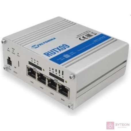 TELTONIKA RUTX09 LTE-A Cat6 ROUTER, DUAL SIM, 4x GbE, Industrial Box