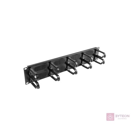 Lanberg cable management brush panel type B, 19'', 2U, black