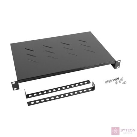 Lanberg polc 19'' rack szekrényhez 600mm (1U, 483x300mm, teherbírás 25kg-ig) fek