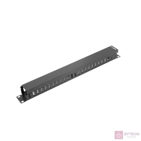 Lanberg kabelrendező 1U takarópanellel 19'' rack szekrényhez fekete