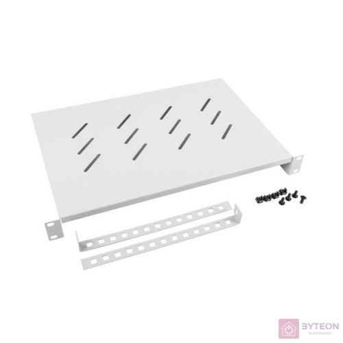 Lanberg fixed shelf 19'',1U, 483X300mm max load capacity up to 25kg grey