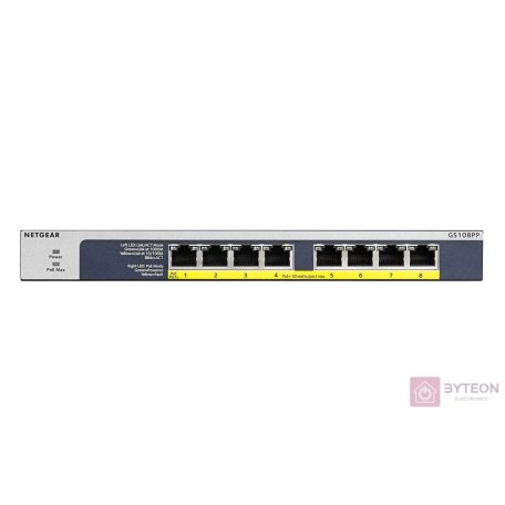 Netgear 8-PT PoE+ Gigabit Switch Metal Budget PoE 123W (GS108PP)