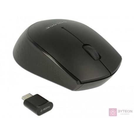 DeLock Optical 3-button mini mouse USB Type-C 2.4 GHz wireless Black