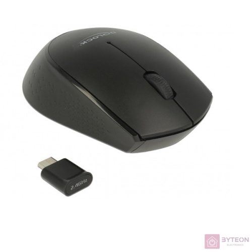 DeLock Optical 3-button mini mouse USB Type-C 2.4 GHz wireless Black