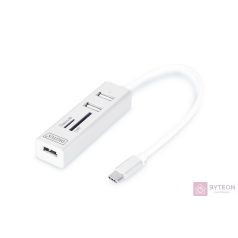 Digitus USB Type-C OTG 3-Port HUB + Card Reader White