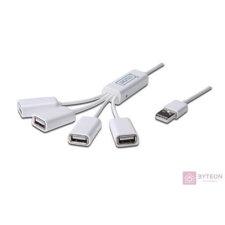 Digitus DA-70216 Slim Spider USB Hub 4-port White
