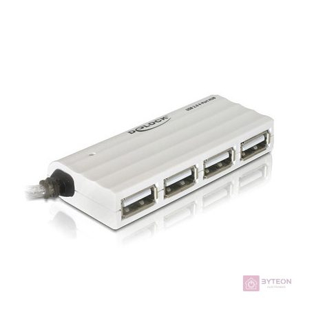 DeLock USB 2.0 HUB 4 port [ külső 4-portos, 480 Mbps, fehér ]