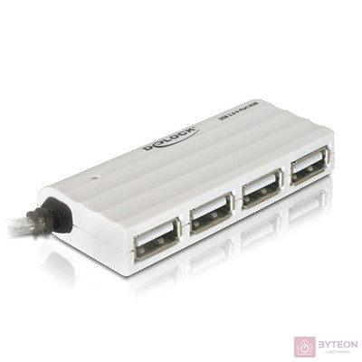 DeLock USB 2.0 HUB 4 port [ külső 4-portos, 480 Mbps, fehér ]