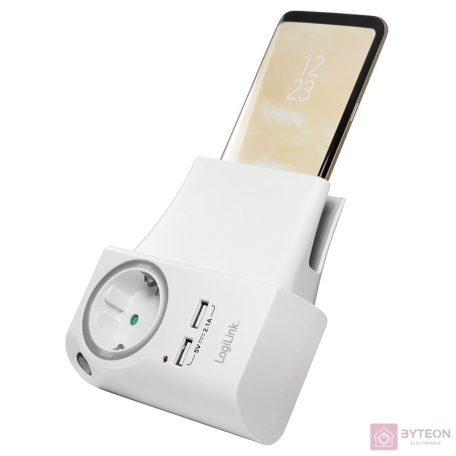 Logilink PA0165 USB Power Socket Adapter 2xUSB ports with phone holder