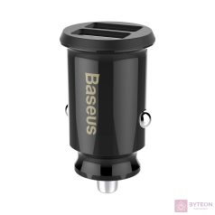   Baseus  Grain Car Charger Mini Universal Smart Car Charger Black