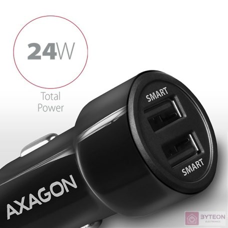 AXAGON PWC-5V5 2.4A + 2.4A Car Charger Black